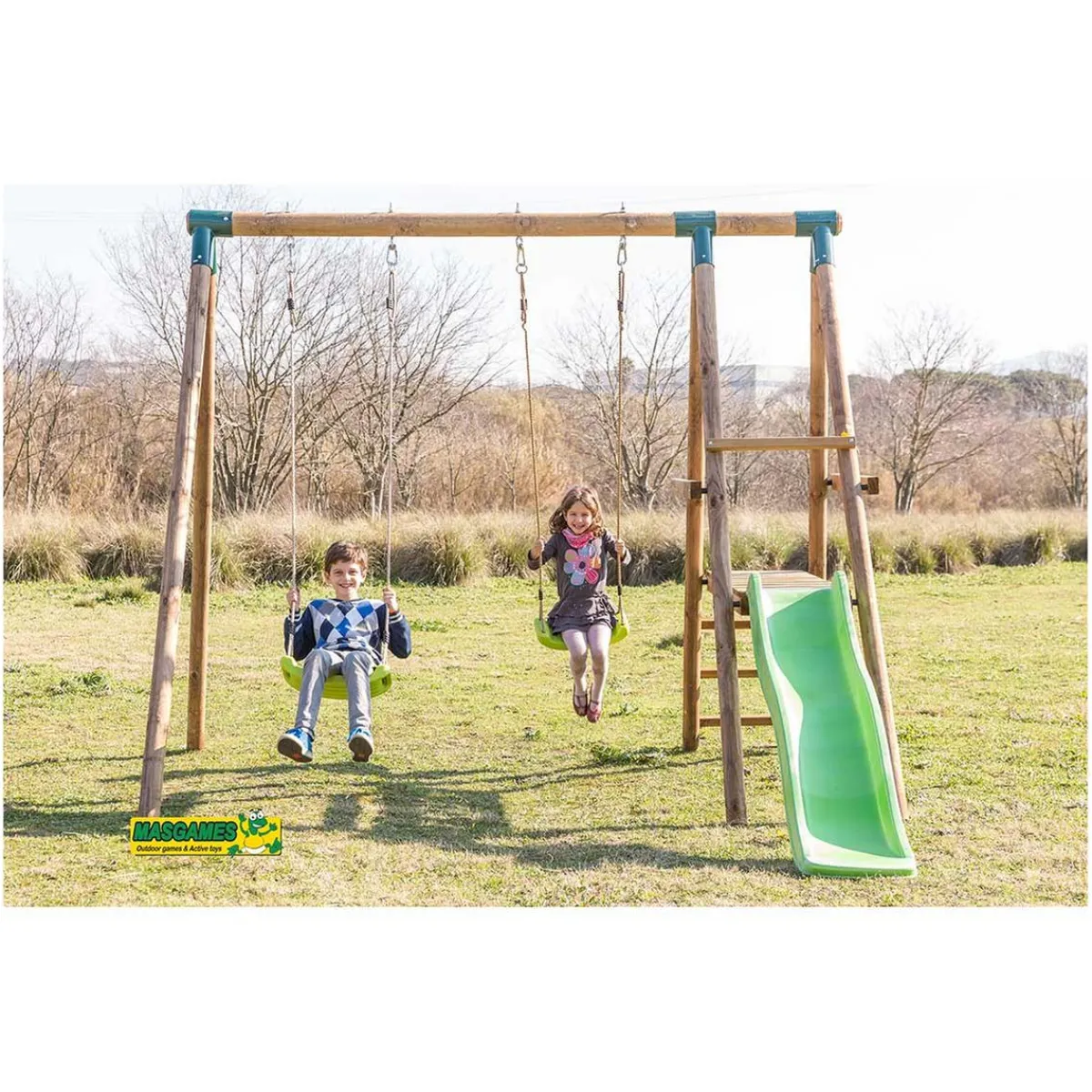 Parque juegos infantil de madera Milos Columpios