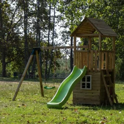 Parque juegos infantil de madera Tibidabo con caseta y columpio doble*MASGAMES Clearance