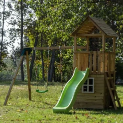 Parque juegos infantil de madera Tibidabo con caseta y columpio doble*MASGAMES Clearance