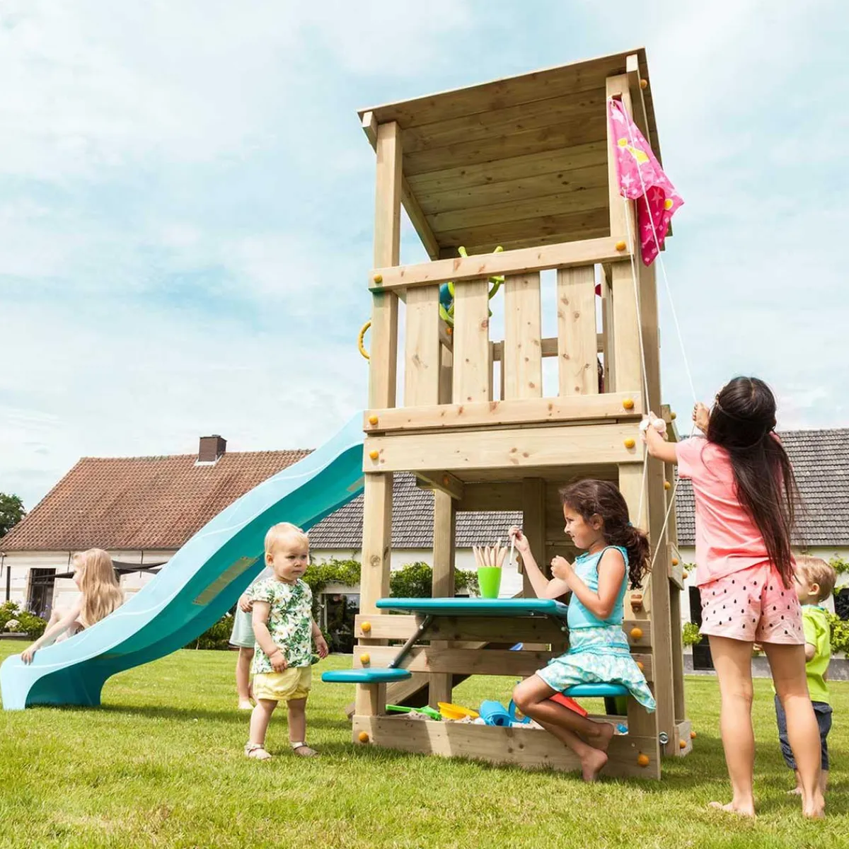 Outlet Parque juegos infantil de madera Cascade Columpios