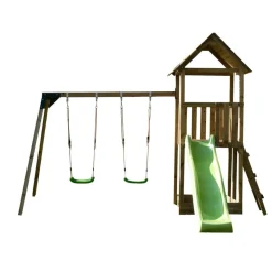 Parque juegos infantil de madera Tibidabo con columpio doble*MASGAMES New