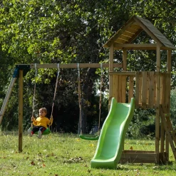 Parque juegos infantil de madera Tibidabo con columpio doble*MASGAMES New