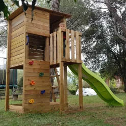 Parque juegos infantil de madera Taga con pared de escalada*MASGAMES Outlet
