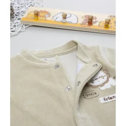 Outlet Pelele de terciopelo bebé beige 