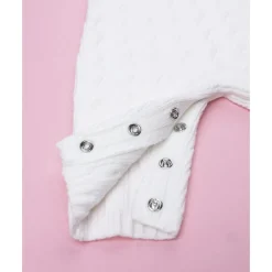 Pelele tricot blanco de niña con lazo*Prenatal Discount