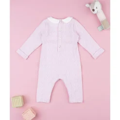 Pelele tricot rosa de niña con lazo*Prenatal New