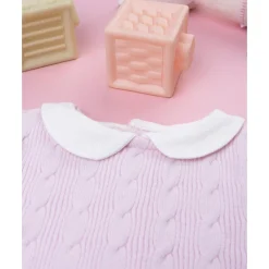 Pelele tricot rosa de niña con lazo*Prenatal New