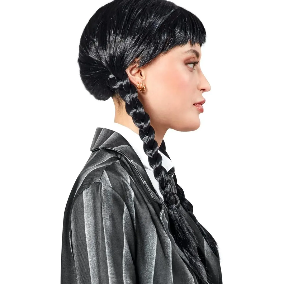 Hot Peluca con trenzas y flequillo Disfraces|Halloween