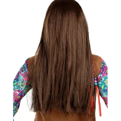 Clearance Peluca de hippie morena Halloween|Disfraces
