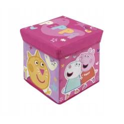 - Asiento plegable guardatodo textil cuadrado 30x30x30cm ㅤ*PEPPA PIG Best