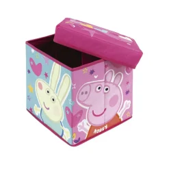 - Asiento plegable guardatodo textil cuadrado 30x30x30cm ㅤ*PEPPA PIG Best