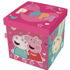 - Asiento plegable guardatodo textil cuadrado 30x30x30cm ㅤ*PEPPA PIG Best