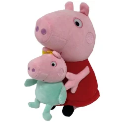 New Peppa Pig - Peluche Peppa con bebé 25 cm Coleccionables Y Mini Mundos