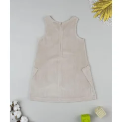 Peto de pana beige con detalle floral para niña Niña·Niña 2-10 Años|Niña 2-10 Años·Vestidos, Conjuntos Y Deporte