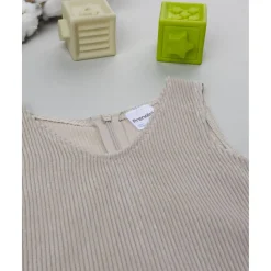 Peto de pana beige con detalle floral para niña Niña·Niña 2-10 Años|Niña 2-10 Años·Vestidos, Conjuntos Y Deporte