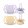 Philips - 2 chupetes Ultra Start niña lila y amarillo (0-2m)*AVENT