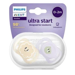 Hot Philips - 2 chupetes Ultra Start niña lila y amarillo (0-2m) Biberones Y Chupetes·Chupetes