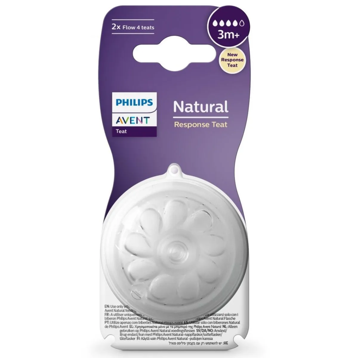 Clearance Philips - Pack de 2 tetinas Natural Response nivel 4 (+3m) Biberones Y Chupetes·Tetinas