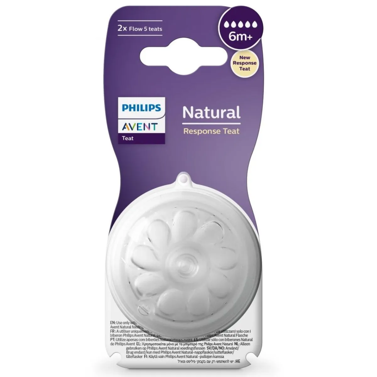 Discount Philips - Pack de 2 tetinas Natural Response nivel 5 (+6m) Biberones Y Chupetes·Tetinas