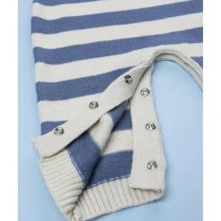 Pijama de bebé a rayas beige y azul*Prenatal Online