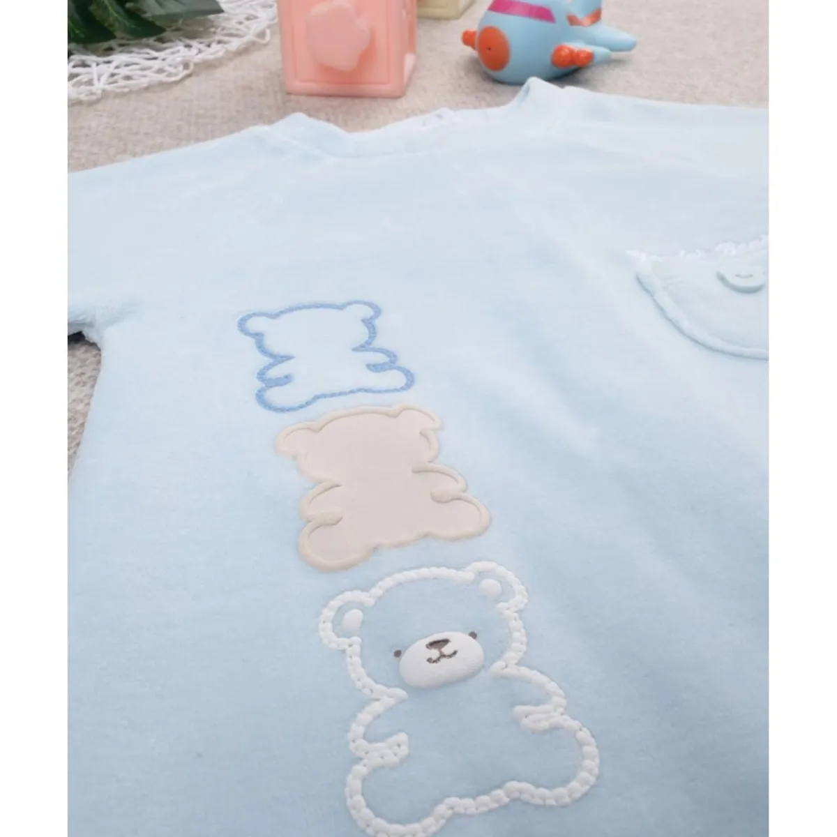 New Pijama de terciopelo niño azul claro osos Recién Nacido·Ropa Y Accesorios|Ropa Y Accesorios·Peleles