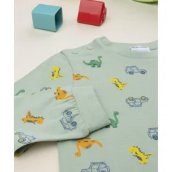 Pijama dos piezas niño verde dinosaurios*Prenatal Clearance