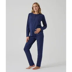 Pijama dos piezas premamá azul con lunares*Prenatal Discount