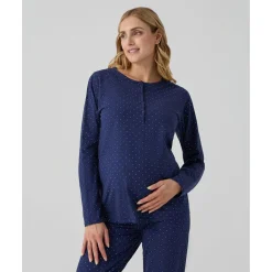 Pijama dos piezas premamá azul con lunares*Prenatal Discount