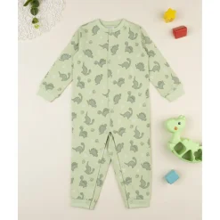 Pijama enterizo verde con estampado de dinosaurios para niño*Prenatal Best