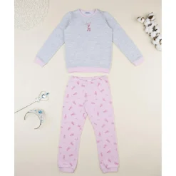Online Pijama gris y rosa con bailarina para niña Descanso Y Ropa Interior·Infantil 2-10 Años