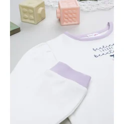 Pijama niña blanco y violeta con cerezas*Prenatal Online