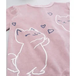 Discount Pijama niña rosa de terciopelo con gatitos Ropa Y Accesorios·Peleles|Recién Nacido·Ropa Y Accesorios