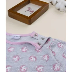 Pijama niña rosa y gris con unicornios*Prenatal Outlet