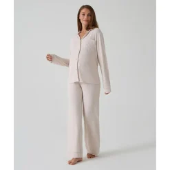 Online Pijama premamá largo efecto tricot beige Premamá·Íntimo Y Noche|Íntimo Y Noche·Pijamas Y Camisones