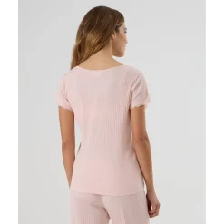 Pijama premamá rosa con encaje y botones para lactancia*Prenatal Clearance