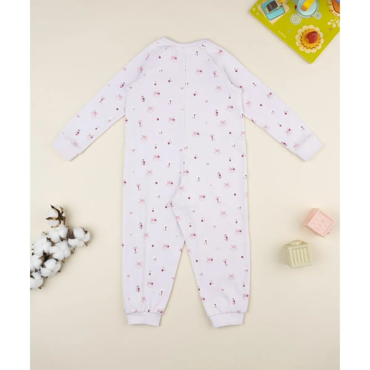 New Pijama rosa entero de niña con zorros Descanso Y Ropa Interior·Bebé 3-36 Meses