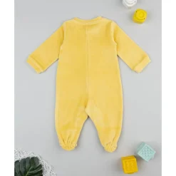 Pijama unisex de bebé en terciopelo amarillo con patitos*Prenatal Sale