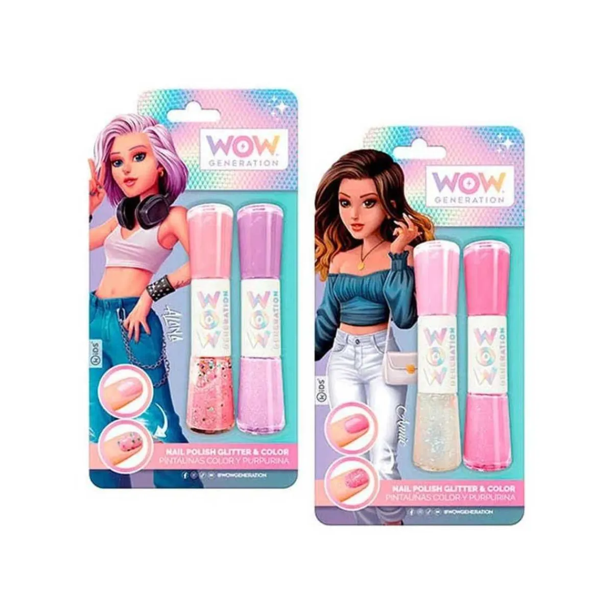 Pintauñas multicolor con purpurina Wow Generation (Varios modelos) ㅤ*KIDS EUROSWAN S.L. Sale