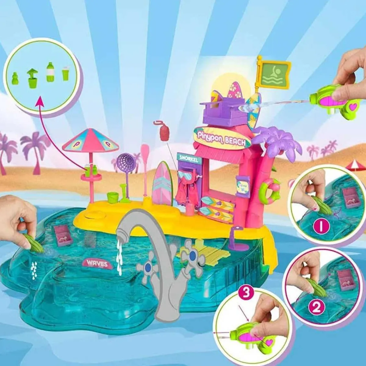Outlet - Playset de playa con accesorios y mini muñeca ㅤ Coleccionables Y Mini Mundos