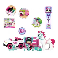 - Remolque y caballo con mini muñeca y accesorios Pop&Swap*PINYPON Sale