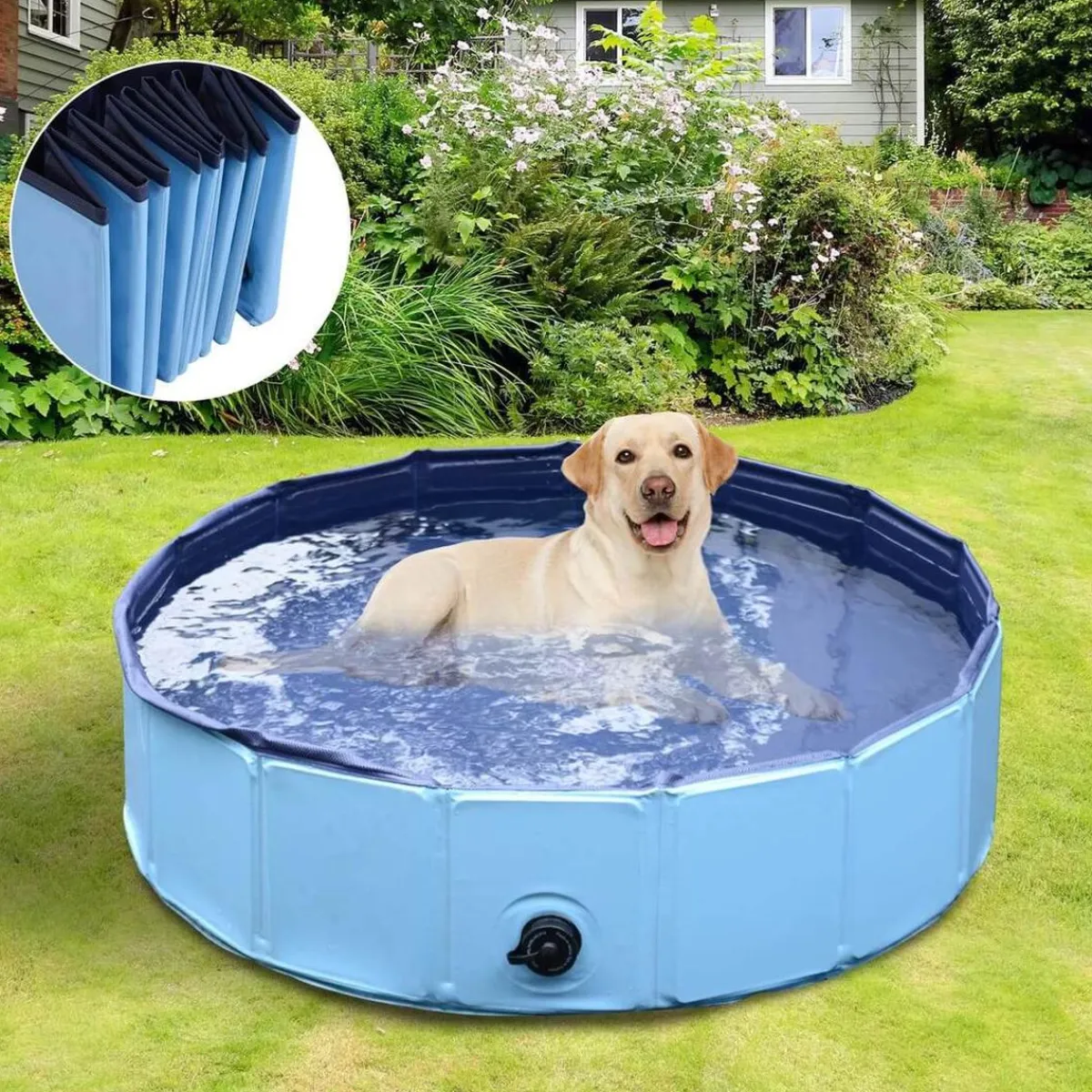 Piscina plegable para mascotas 120 cm*PawHut