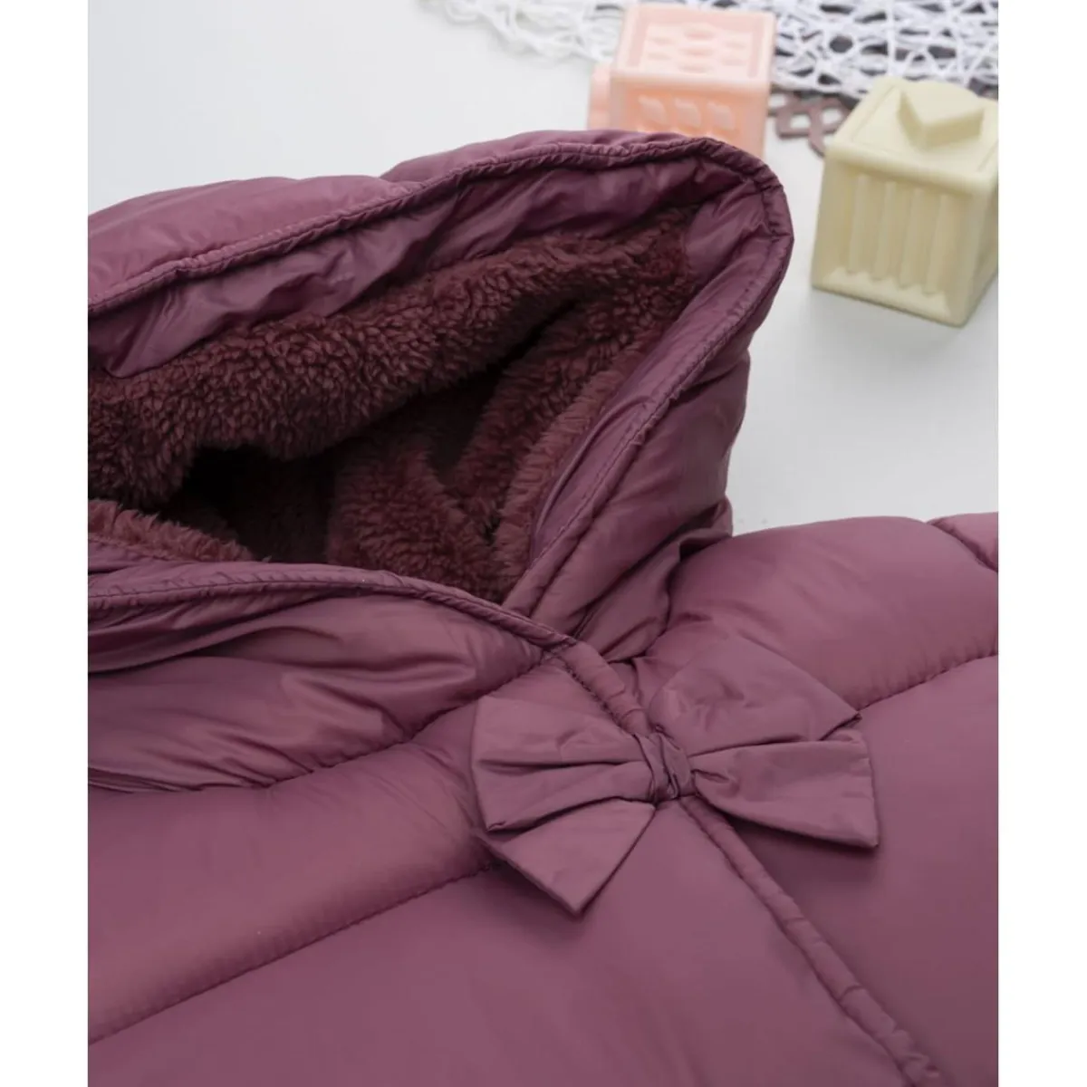 Hot Plumífero rosa con lazos para niña Niña·Bebé Niña 3-36 Meses|Bebé Niña 3-36 Meses·Abrigos Y Plumíferos