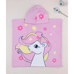 Poncho de playa con capucha para niña – Unicornio*Prenatal Clearance