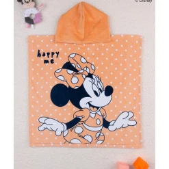 Sale Poncho de playa naranja con capucha y estampado de Minnie Calzado Y Accesorios·Accesorios Y Complementos