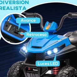 Discount Quad eléctrico para niños Azul y Negro Vehículos De Batería O A Pedales