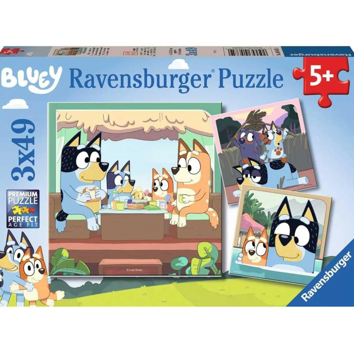 Ravensburger - Bluey - Puzzle infantil Ravensburger Bluey, 3x49 piezas ㅤ*RAVENSBURGER IBÉRICA Sale