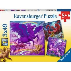 Hot Ravensburger - Puzzle Criaturas mitológicas, colección 3x49 piezas, fantasía ㅤ Juegos Y Puzzles