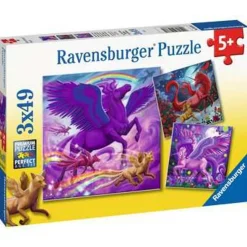 Hot Ravensburger - Puzzle Criaturas mitológicas, colección 3x49 piezas, fantasía ㅤ Juegos Y Puzzles