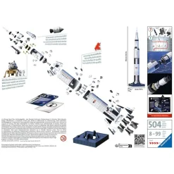 New Ravensburger - Puzzle 3D Apollo Saturn V Rocket, 440 piezas ㅤ Juegos Y Puzzles