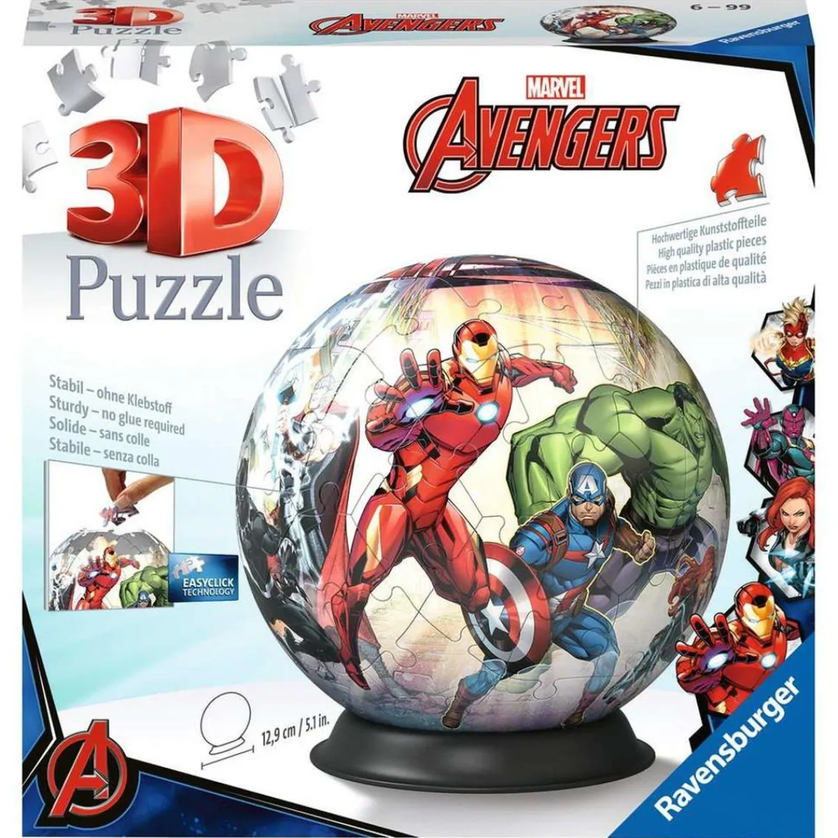 Ravensburger - Puzzle 3D Ball Avengers, 72 piezas ㅤ*DICKIE TOYS Online